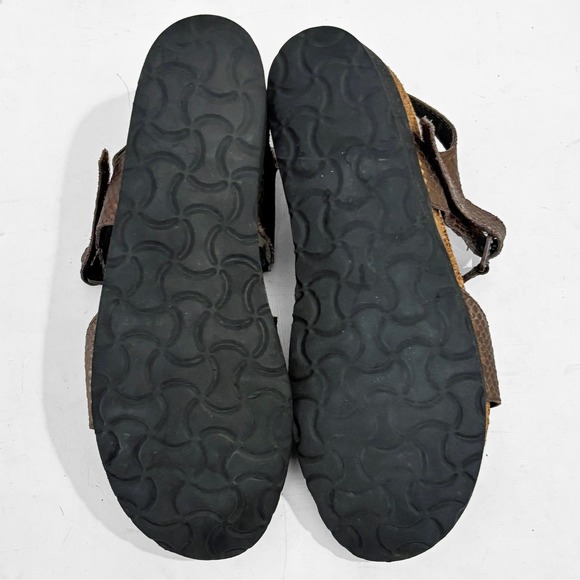 Naot Pamela Platform Sandals Womens 6 Bronze Metallic Snake Embossed Leather - Picture 8 of 9